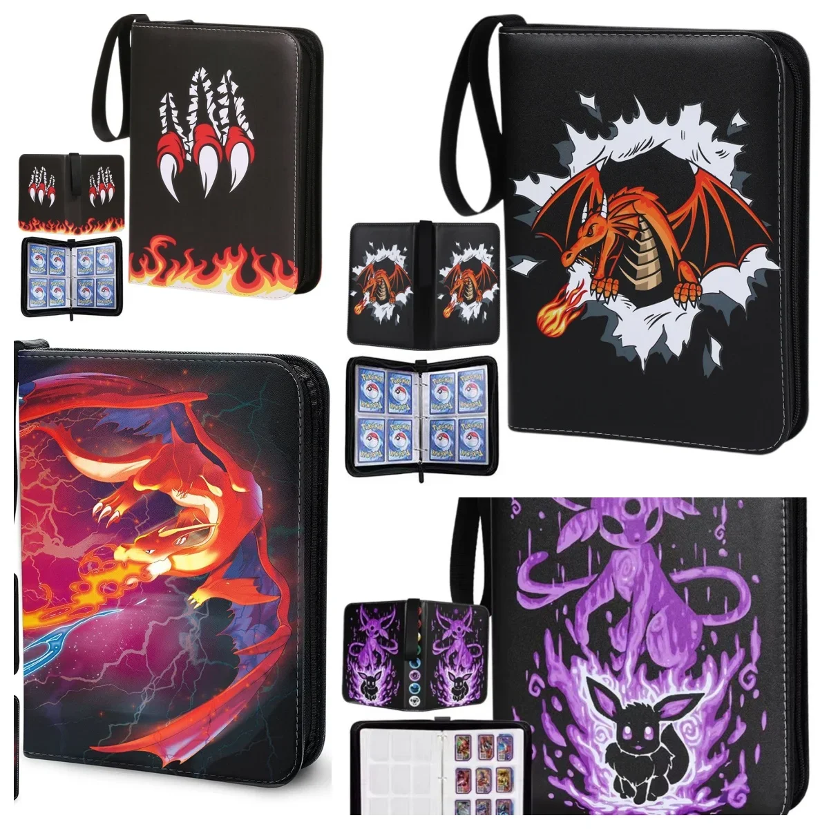 جديد البوكيمون بطاقة جمع الألبوم 400 قطعة الموثق الكرتون سستة ألبوم صور لمحبي أنيمي بولي Leather الجلود تخزين كتاب لألعاب الورق #2