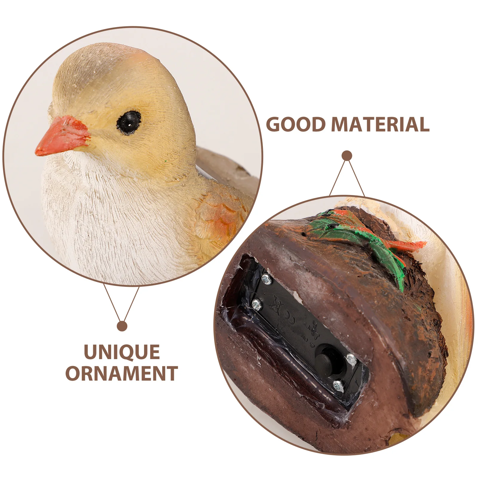 

Robin Lamp Bird Crafts Garden Statue Light Decor Birds Resin Ornament with Led Patio Sculpture Statues for