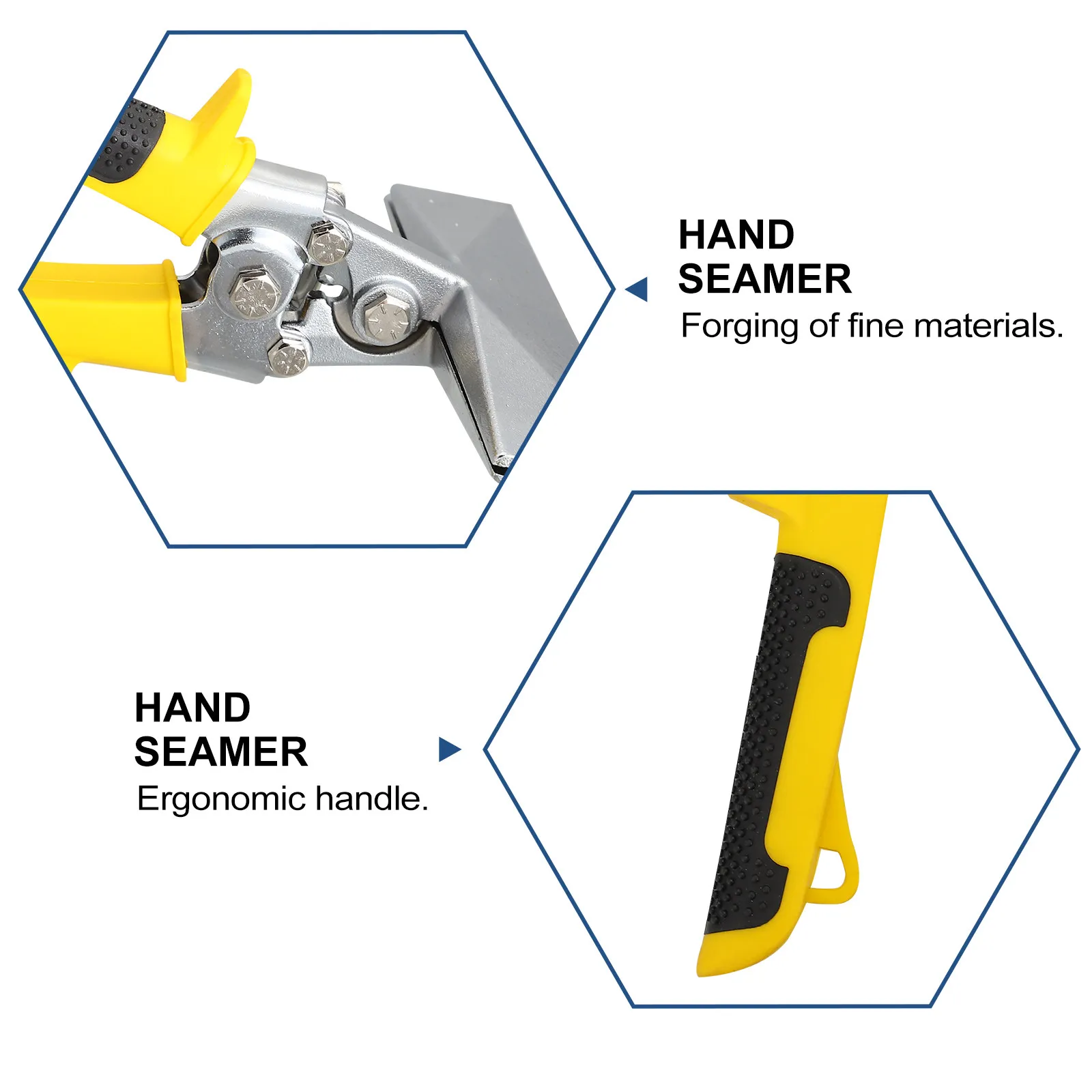 Professional Steel Hand Seamer Ergonomic Grip Heavy Duty Sheet Metal Bending Flattening Tool for Ductwork Tools Supply