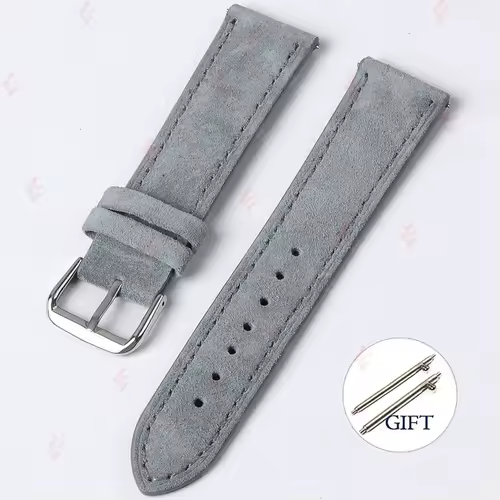 18mm 19mm 20mm 22mm Vintage Suede Cowhide Watch Strap Handmade Watch Band Gray Brown Green Quick Release Bracelet for Men Women - Image 18