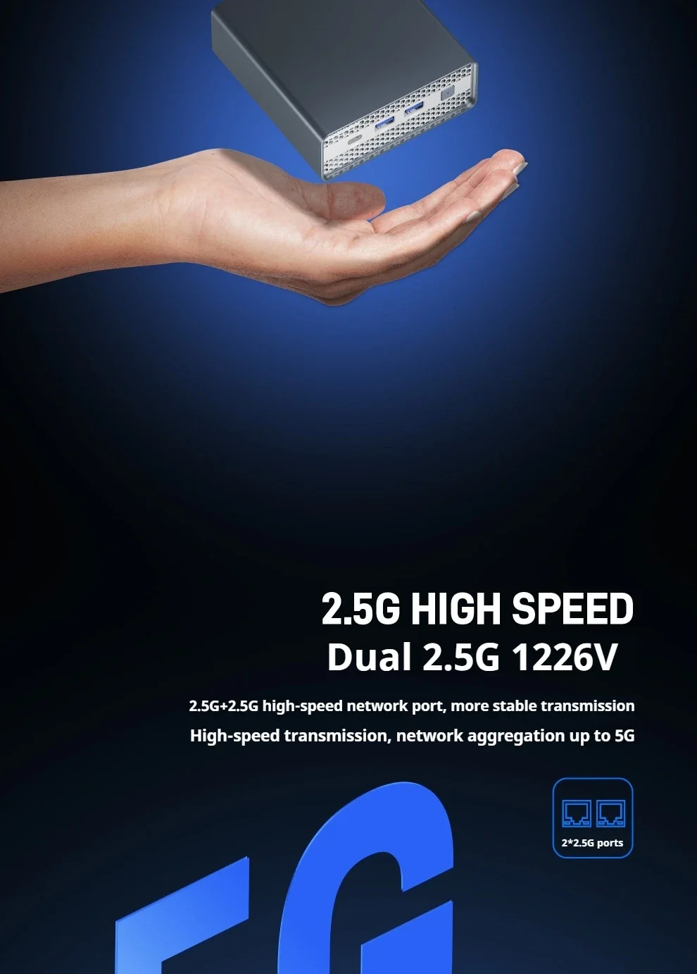 MAIYUNDA M1S Intel N150 Mini PC NAS Server DDR5 4800 4×M.2 NVMe Dual Intel i226-V 2.5GbE Mini PC Home Server No WiFi No BT