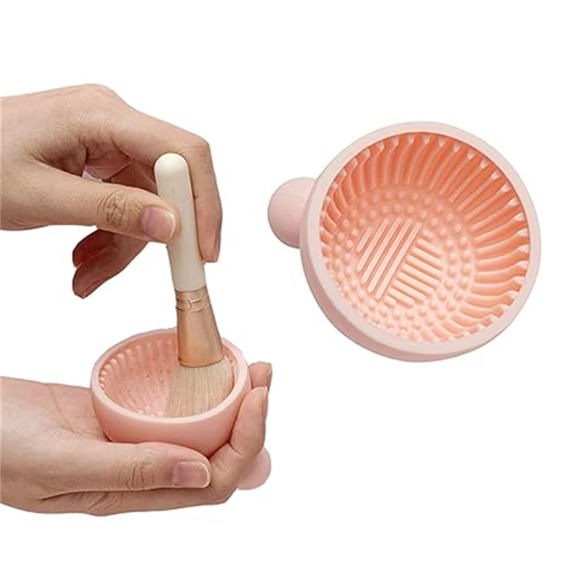 Makeup Brush Cleaner Cosmetic Bowl Cleaning Mat Soft Silicone Make Up Remover Scrubber Board Pad Brush Washer Drying Tool