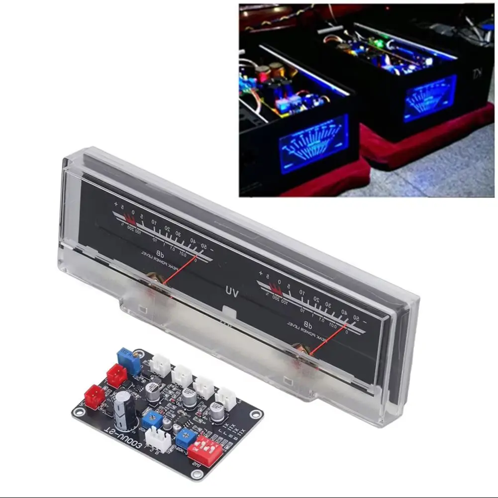 1 Pc Dual-channel Analog VU Meter With Driver Board Kit, Power Adjustment, And Backlit DB Panel Display Tool Accessories