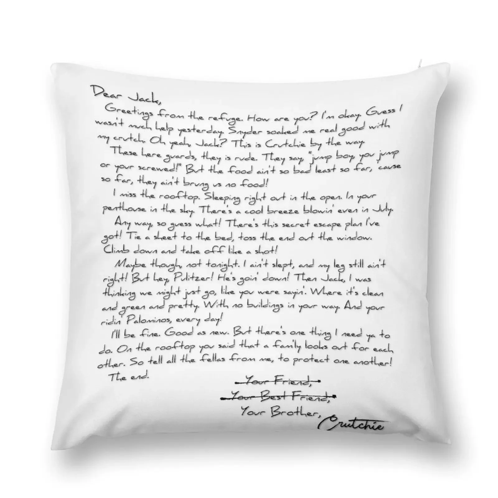 

Letter from the Refuge Throw Pillow christmas pillowcases Sofa Cushions pillow