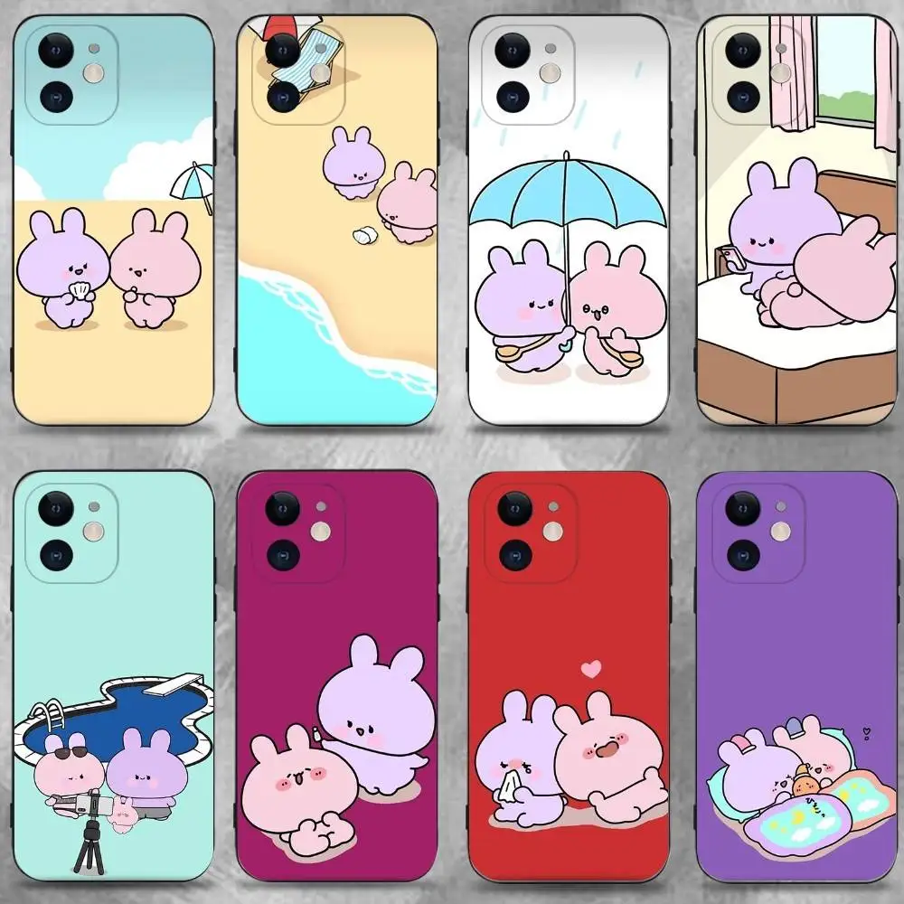 

Cartoon A-Asamimichan Phone Case For iPhone 16,15,14,13,12,11 Plus,Pro Max,XS,X,XR,SE,Mini,8,7,Soft Silicone Black Cover