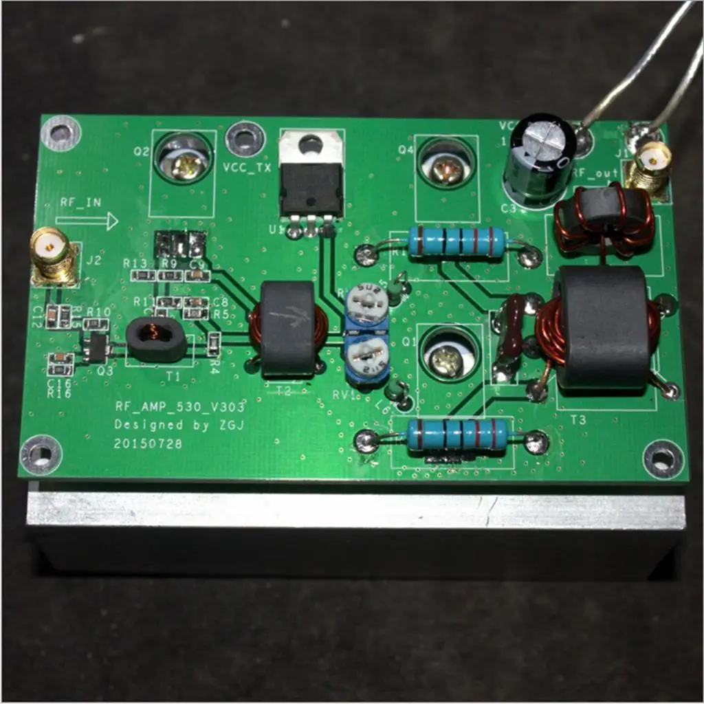 45W SSB Linear Power Amplifier Board DIY Kit for Ham Radio HF CW FM Signal Boosting Green Plastic