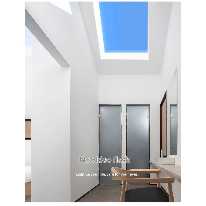 Lampu Langit Cerdas Tersembunyi di Plafon, Simulasi Cahaya Alami untuk Pintu Masuk, Dapur, Kamar Mandi, LED Simulasi Langit Biru