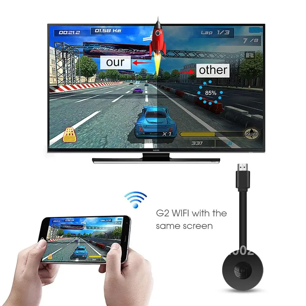 G2 1080P TV Stick per adattatore schermo ricevitore dongle compatibile HDMI per Android IOS Smart TV Box per Mirascreen Chrome