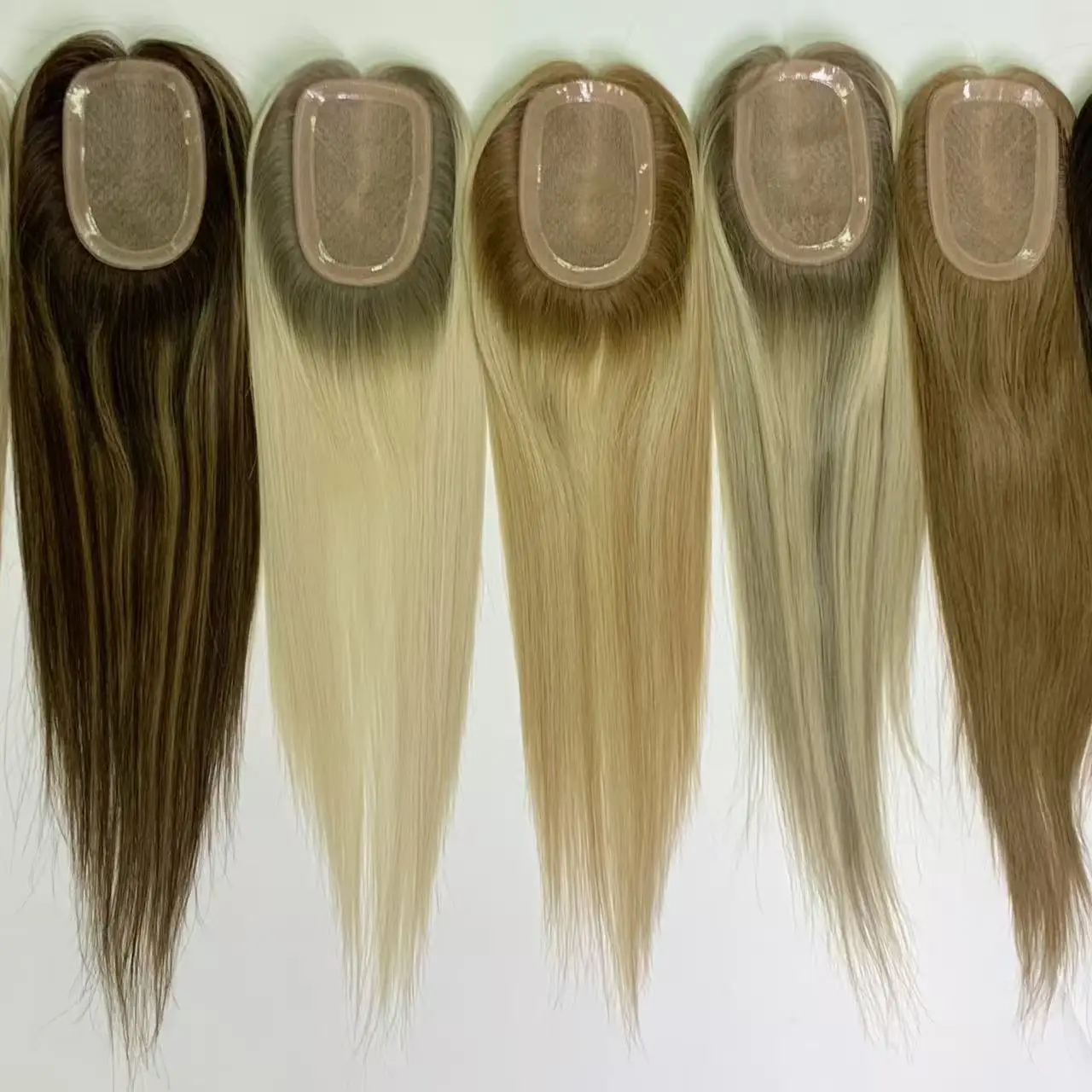 3*5 inch Size Silk Base Lace Toppers European Raw Hair Women Toupee Invisible Free Part Hair Toppers Hair Extension