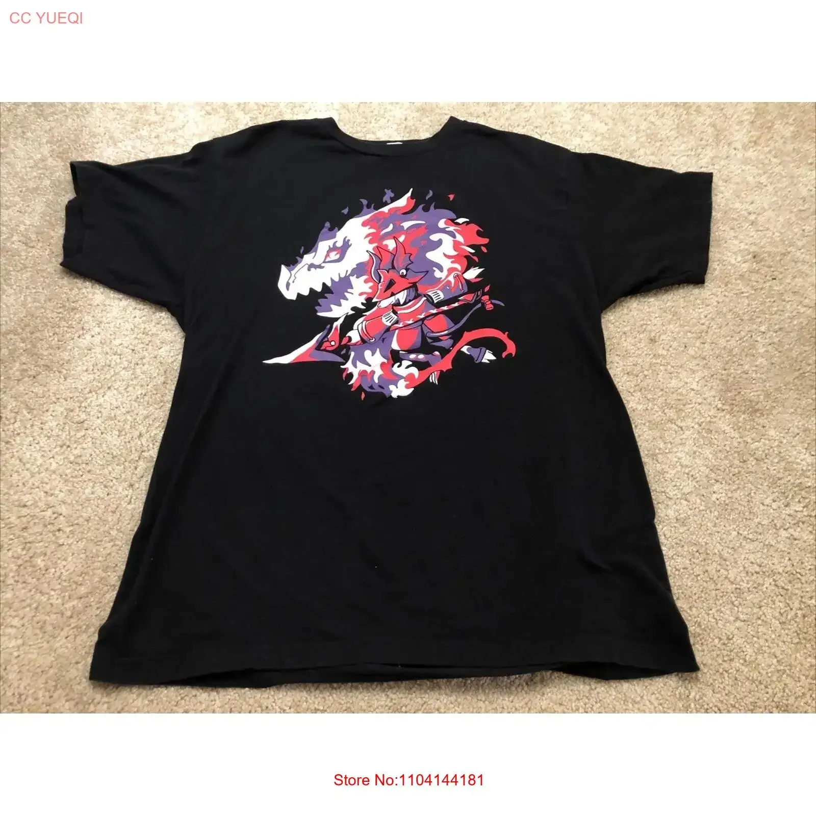 Tultex Men s Large Dragon Knight Screen T shirt Black long or short sleeves vintage Washed Soft homme Top For Everyday Wear
