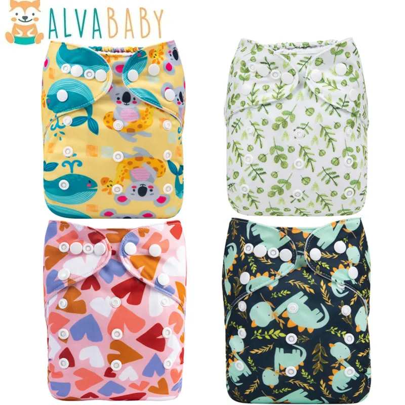 U Pick ALVABABY pieluszka materiałowa z wkładką 1 szt. Ekologiczna nowoczesna pieluszka materiałowa dla dziecka 3-15 kg z wkładką z mikrofibry 1 szt.