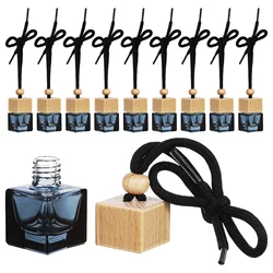 10 Pcs Car Perfume Bottle Pendant Hanging Aromatherapy Ornament Glass Air Freshener Essential Oil Empty Diffuser Bottles