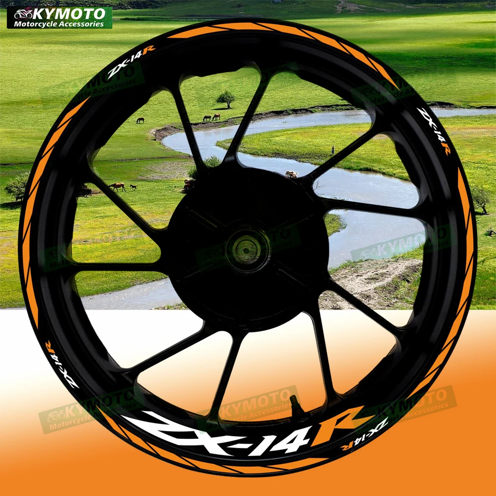 

Аксессуары для мотоциклов ZX-14R ZX14R, 17-дюймовые наклейки на передние и задние колеса, обтекатель ступицы, модифицированные светоотражающие наклейки на обод колеса