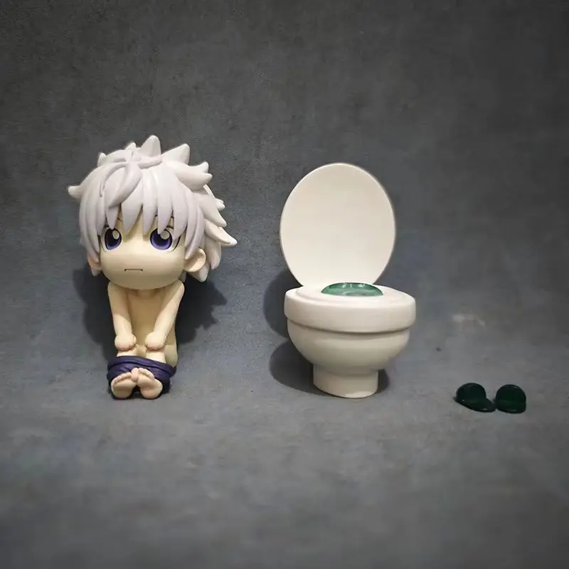 

12cm Gk Hunterxhunter Magnetic Killua Zoldyck Ornament Toilet Slippers Sitting Cute Model Doll Kids Toys Birthday Christmas Gift