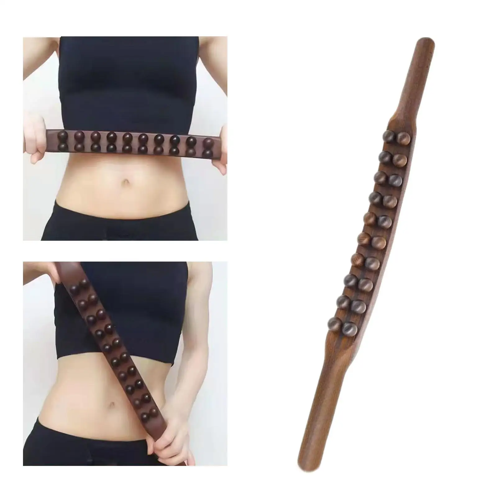 Wooden Guasha Scraping Stick Massage Tools Anti Cellulite for Back Waist carbonization