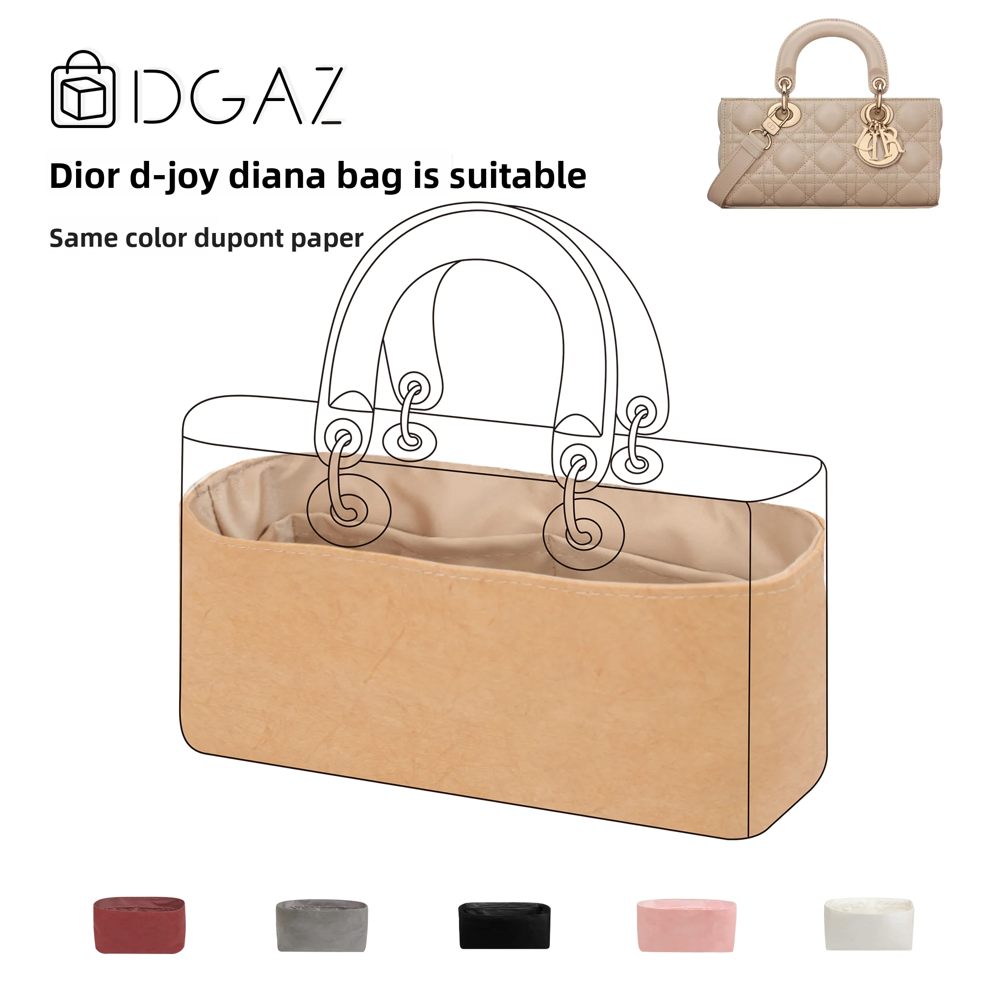 az-global-brand-ible-djoy-horizontal-edition-diana-bag-with-same-color-dupont-paper-inner-ket-full-milk-tea