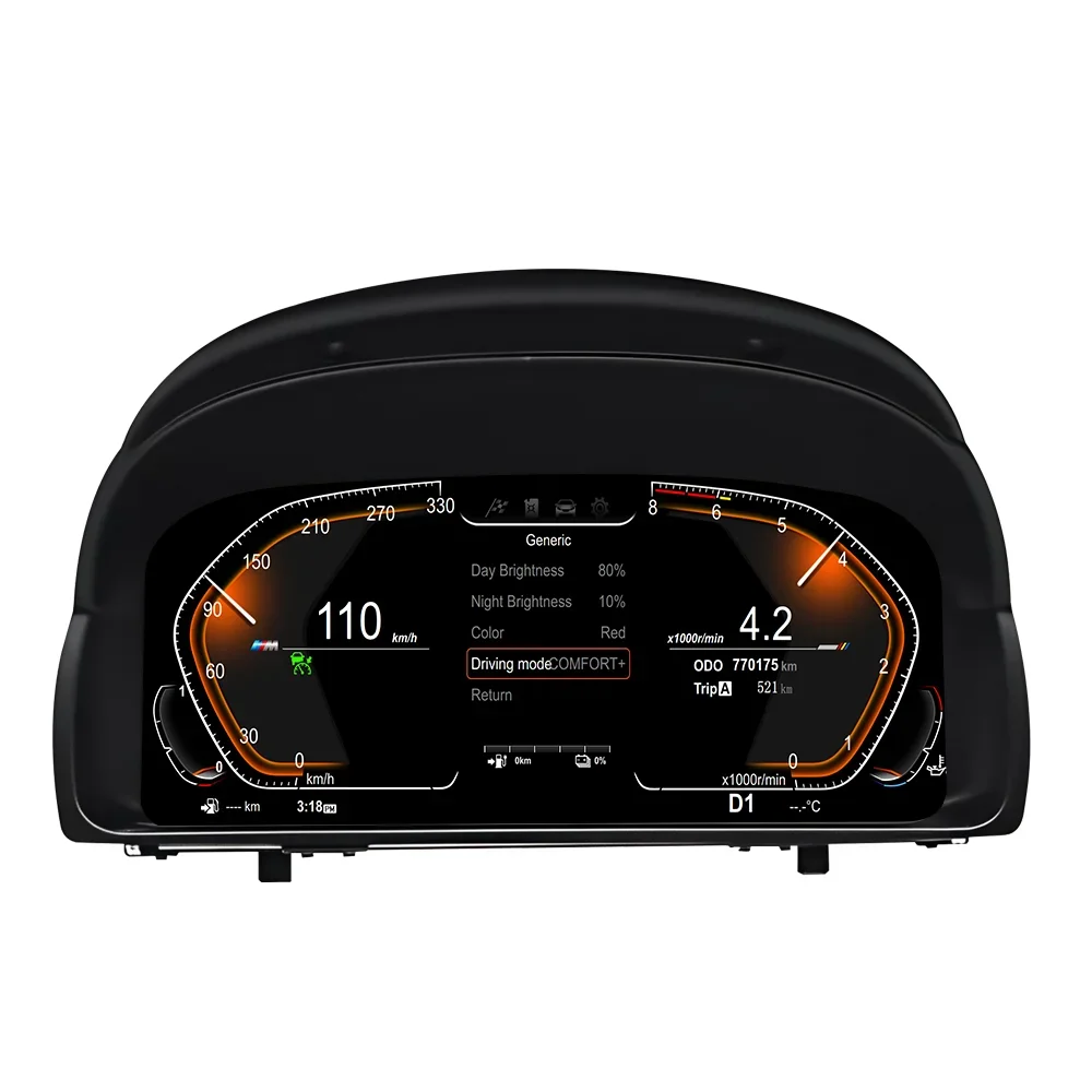 12.3'' Car Linux System Lcd Dashboard Digital Cluster Instrument Speedometer For Bmw X1 E84 2006-2015 Upgrade 1920*720 Screen