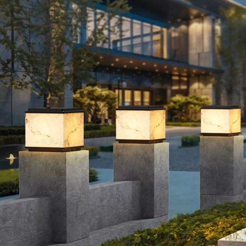 Garden Post Lights Decoration Garden Pier Installation Post Lights Marble Post Lights Door Wall Landscape Lighting Fixtures