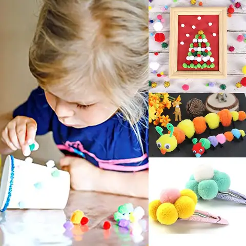 30-300 st. Pom-Poms fluffiga mjuka pompombollar 8/10/15/20/25/30 mm handgjorda sömnadspyssel gör-det-själv barnleksak julbröllopsdekorationer 10 best sales pom-pom-bollar - №1