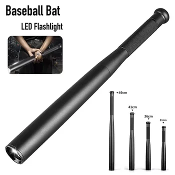 Batte de baseball étanche super lumineuse, lampe de poche LED, baton, délit, alliage, torche pour urgence, autodéfense, éclairage extérieur