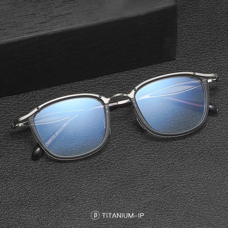 Titanium Myopia Glasses Male Women Vintage Acetate Tortoise Eyeglasses Frame Prescription Spectacles Anti Reflection -1.25 1.75