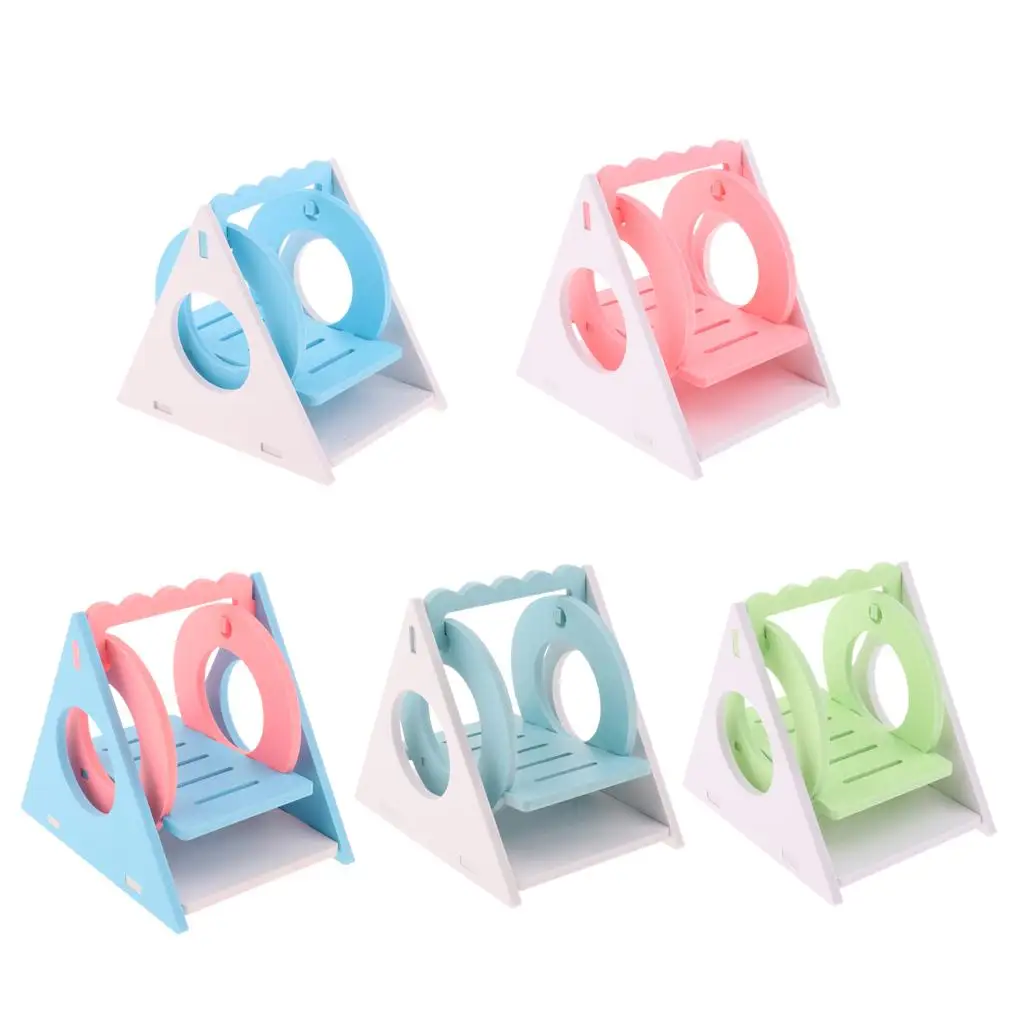 

New Wooden Triangle Rocking Toy for Hamsters Rabbits Hedgehogs 14x9.5x12cm
