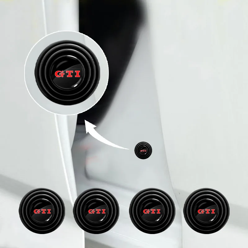 Amortecedor de Porta de Carro, Almofada Antichoque, Emblema para Volkswagen GTI Passat B5 B6 B7 T4 T5 Golf 4 5 6 Tiguan Jetta Gol