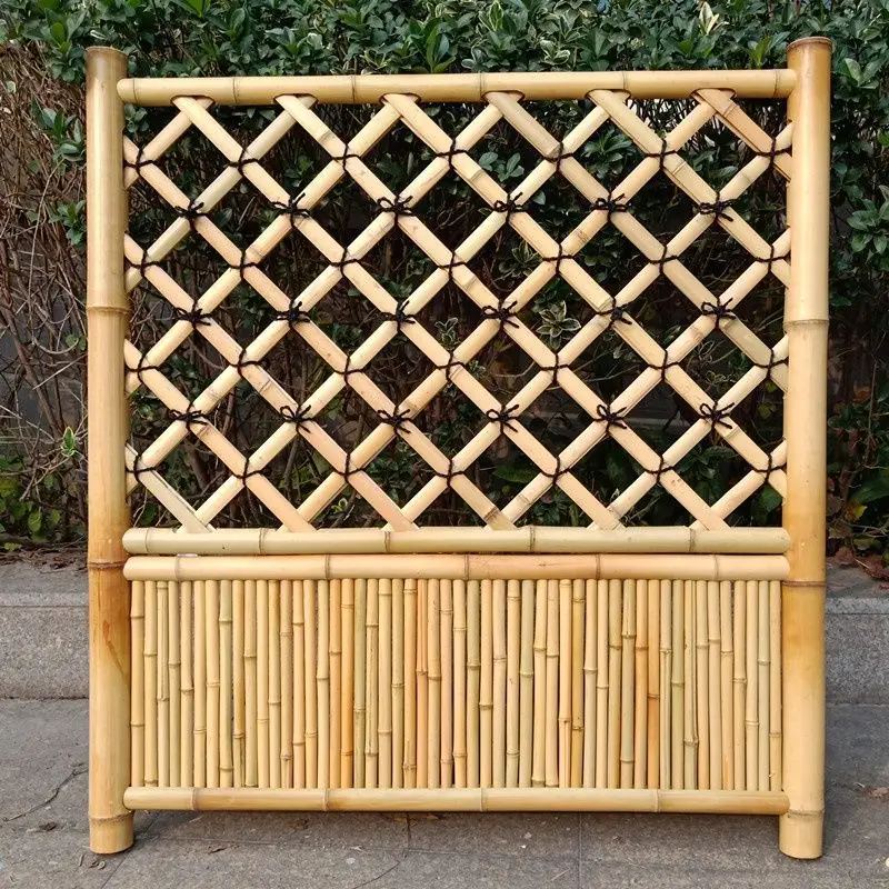 Outdoor courtyard fence wall Carbonized bamboo fence Partition fence