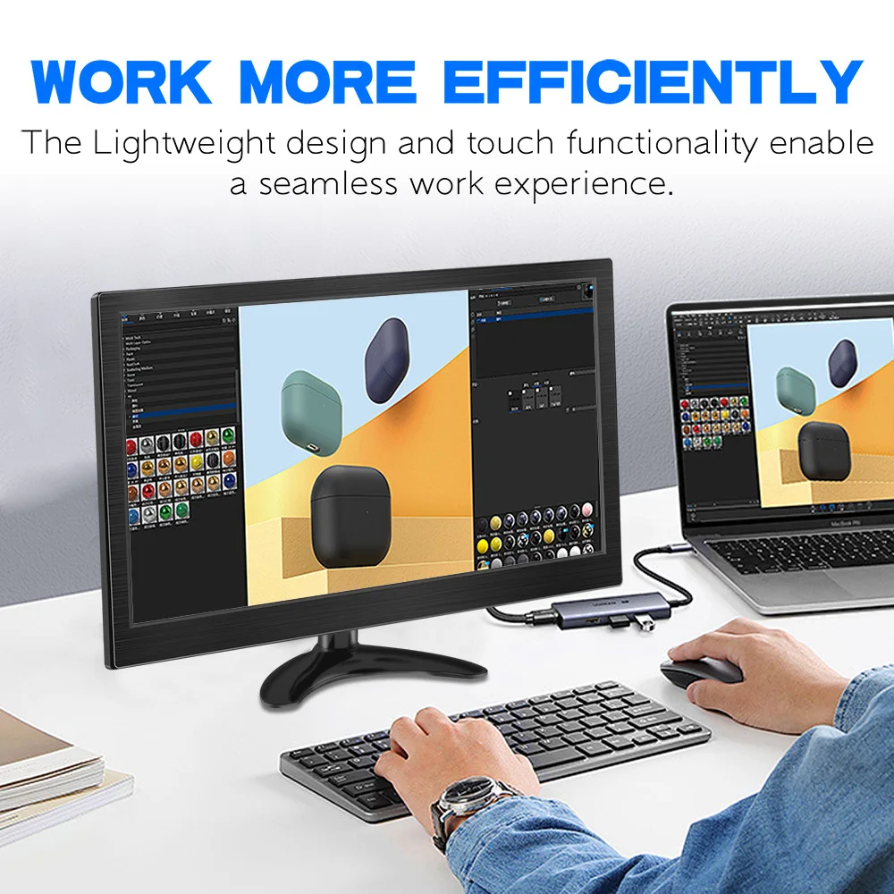 شاشة مراقبة صغيرة محمولة مع مكبرات صوت مزدوجة مدمجة HDMI VGA BNC مدخل لأجهزة الكمبيوتر المحمول CCTV Raspberry Pi Xbox PS3/4/5