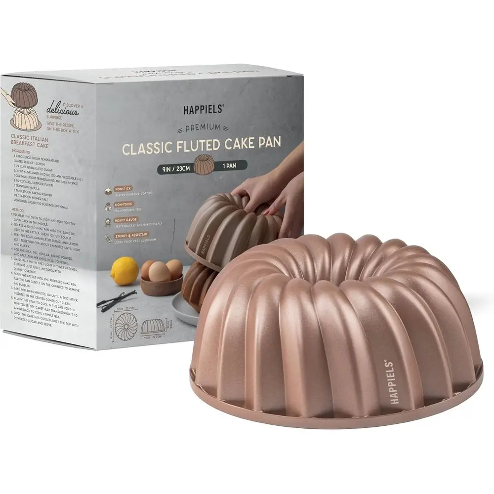 

10 Cup luted Tube Cake Pan Nonstick, POA ree luted Cake Pan or Bg, Pound Cake Mold or Oven, Cake Molds And Cake Pans, Tube Mold,