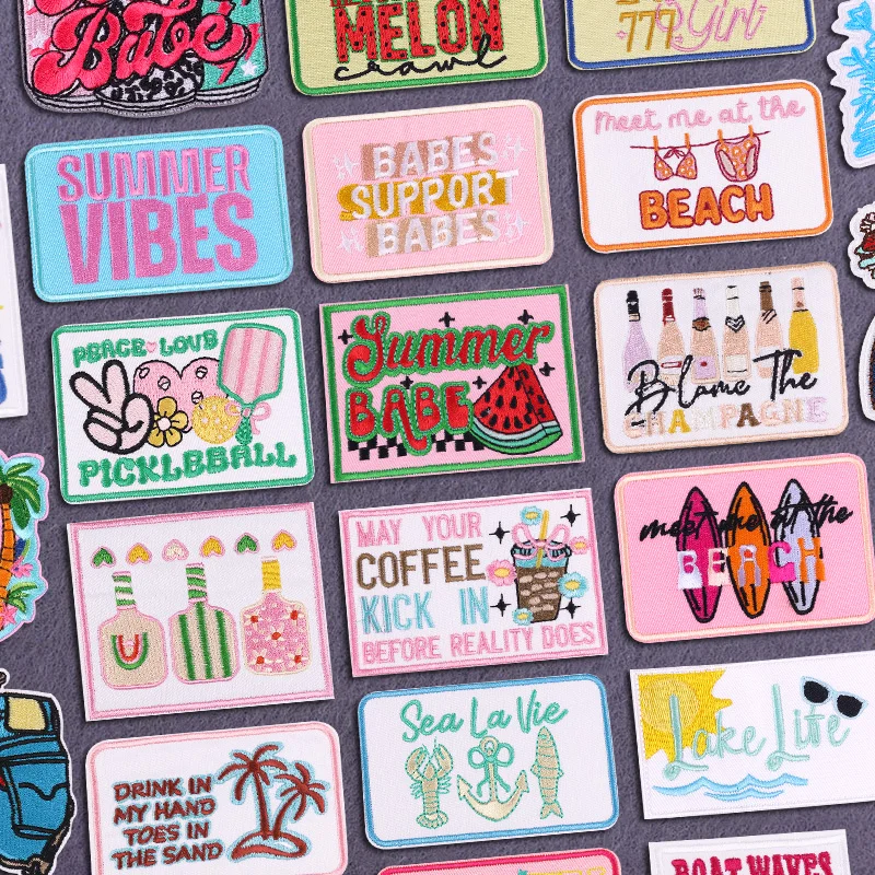 Summer Clothing Vibes - Summer Vibes bestickte Patches für Kleidung,