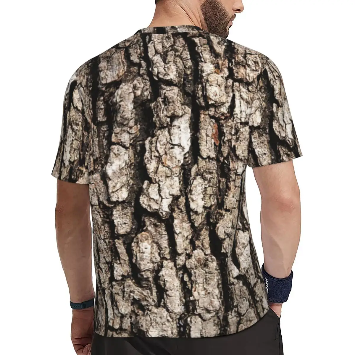 Tree Bark T Shirt Men Vintage Sports T Shirts Quick Dry Beach Popular Tee Shirt Printed Oversized Clothes
