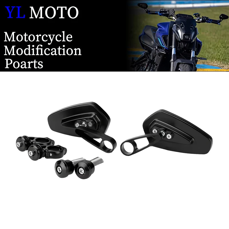 

New Side Rear View Mirrors Accessories For Yamaha MT-03 MT-07 MT-09 MT-10 2013-2025 Motorcycle CNC Handlebar Rearview Mirror
