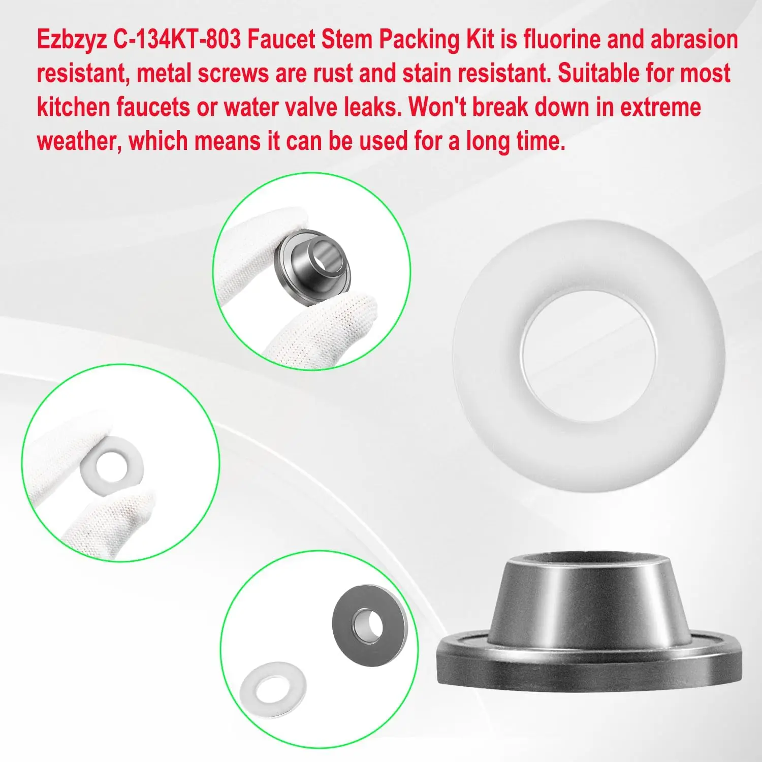 MX C-134KT-803 Stem Packing Kit Compatible with Prier C-134/135/144/154, Fit for Wall Hydrant & Prier Model C108 hot and Cold