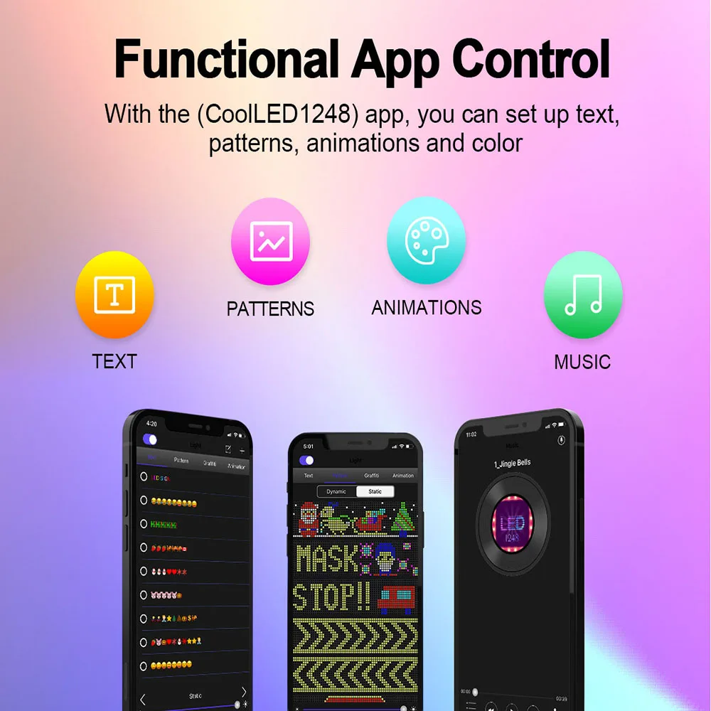 Programmable ultra-thin LED advertising screen, Bluetooth full-color electronic soft screen, party slogans, bar advertisements