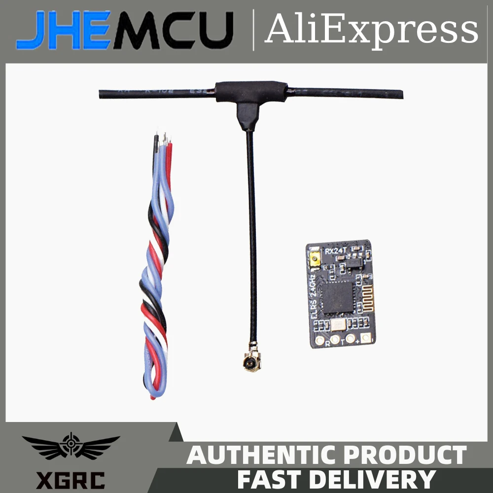 JHEMCU ExpressLRS RX24T 2.4G ELRS Radio Nano Long Range Receiver for FPV Racing Freestyle Long Range Drones DIY Parts LR4 LR5