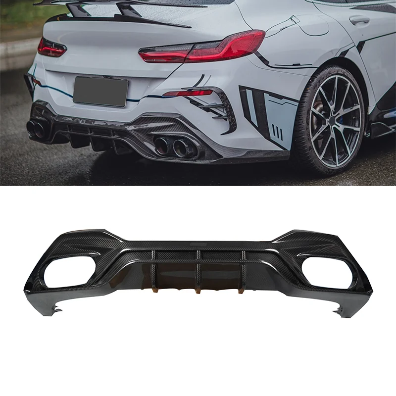 Car Carbon Fiber Fibre Rear Bumper Diffuser Lip For  8 Series G16 840 2019-2023 DL-BW1013-43