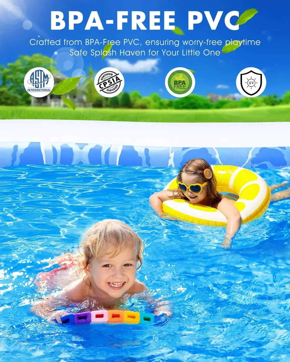 Inflatable Swimming Pool,Thickened Blow Up Pool,Backyard Pool, Above Ground Pool,Large Kiddie Pool for Toddlers