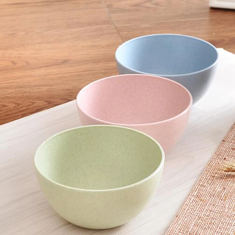 1Pcs Eco-Friendly Wheat Straw Bowl Household Rice Salad Soup Bowls Unbreakable Bowl For Home Kitchen