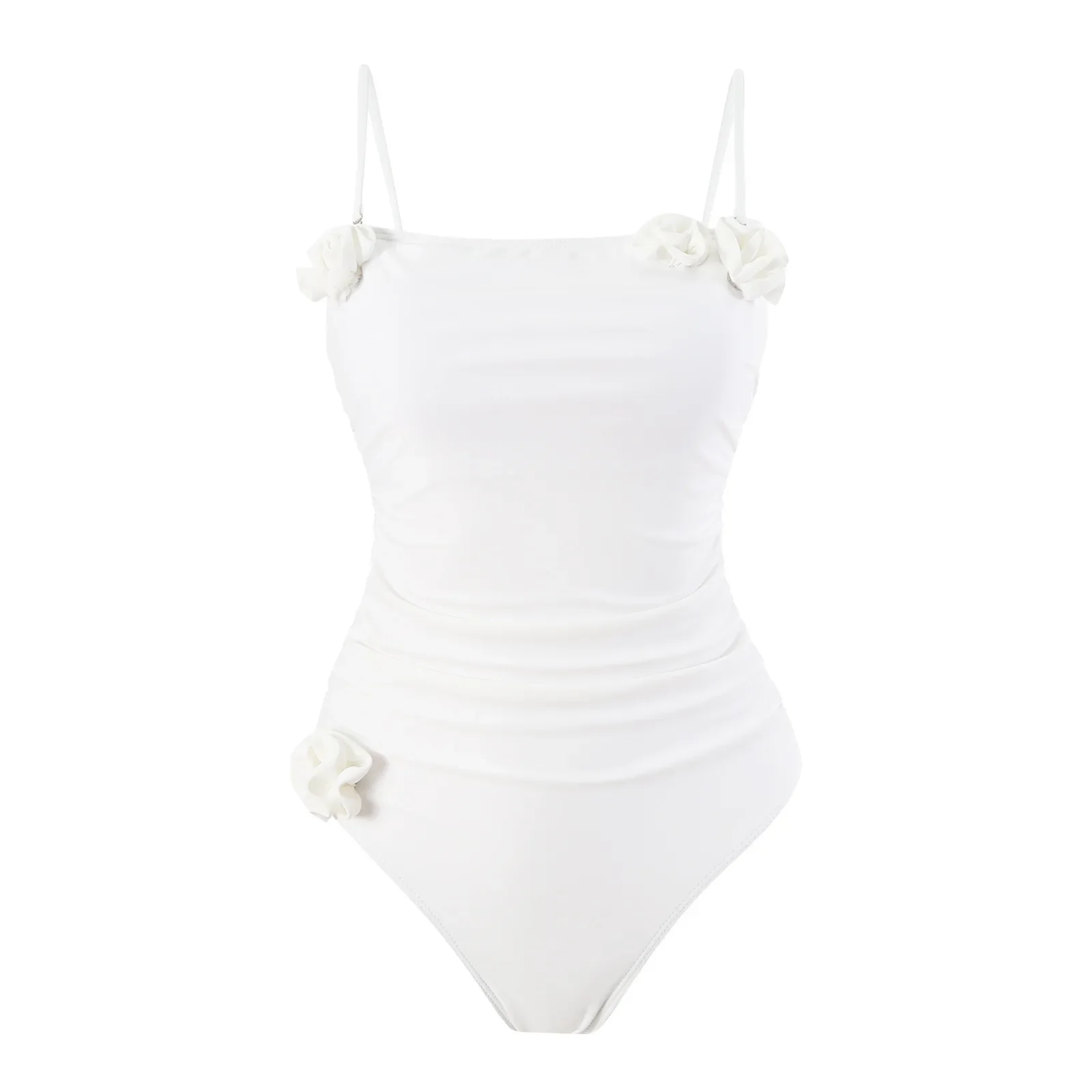 

Сексуальный купальник с 3D цветком, цельный белый боди, бикини, мягкие стринги, купальник, женский купальный костюм, бикини