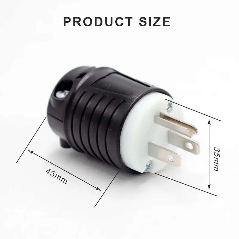 RM515P Preto 15A 250V NEMA 5 15P Lâmina Reta Americana Plugue de Substituição Padrão Tomada Indústria Para Gerador Aviação