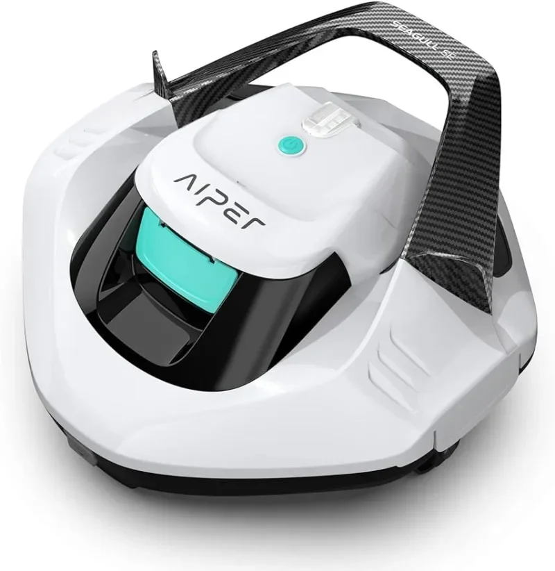 AIPER-Aspirateur de piscine sans fil SeaghydrSE, autonomie de 90 minutes, indicateur LED, auto-stationnement, jusqu'à 860 pieds carrés, blanc