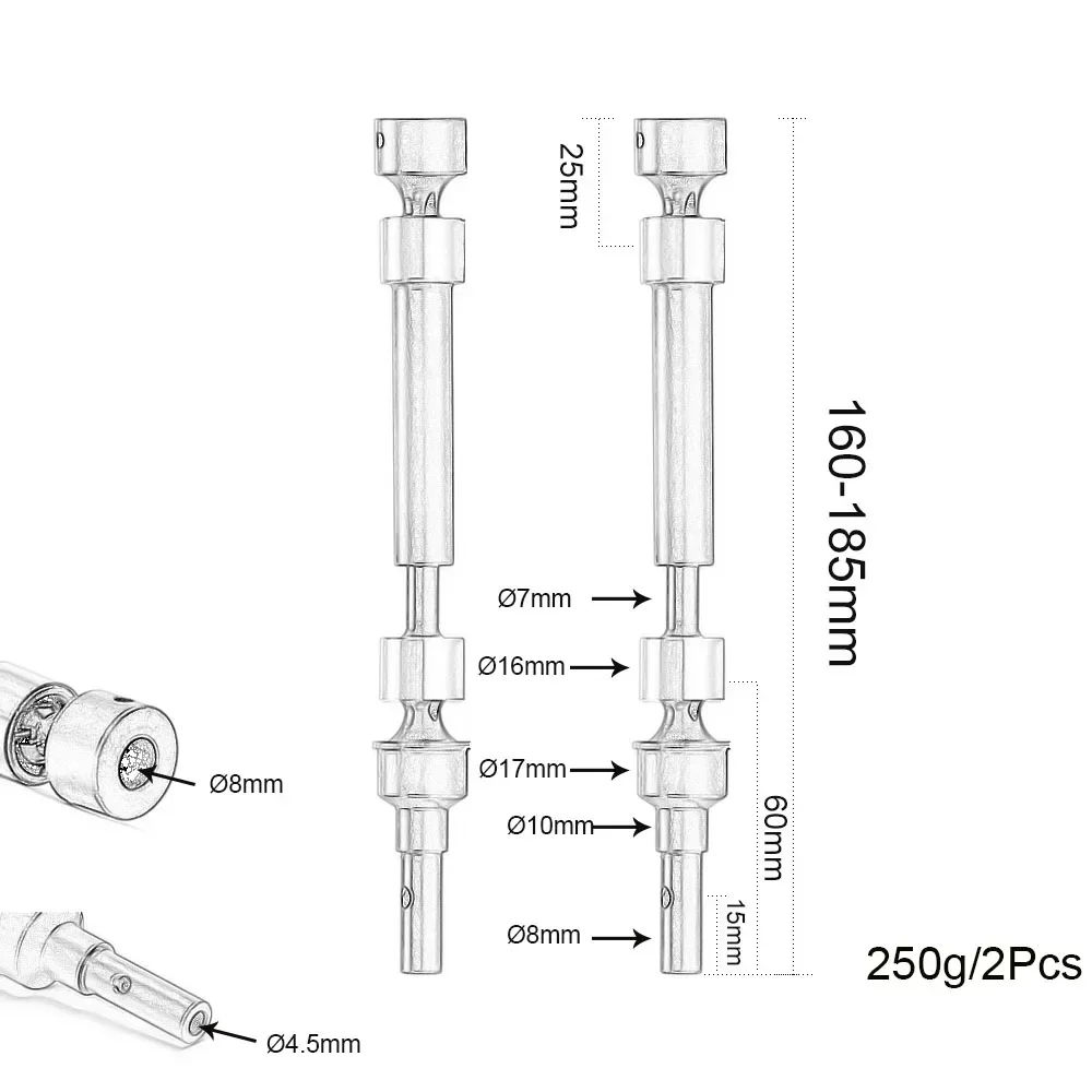 Harden Steel 8650 8651 8652 CVD Drive Swing Shaft Splined Driveshaft For RC CAR Traxxas E-Revo 2.0 VXL 86086-4 E Revo Acessorios