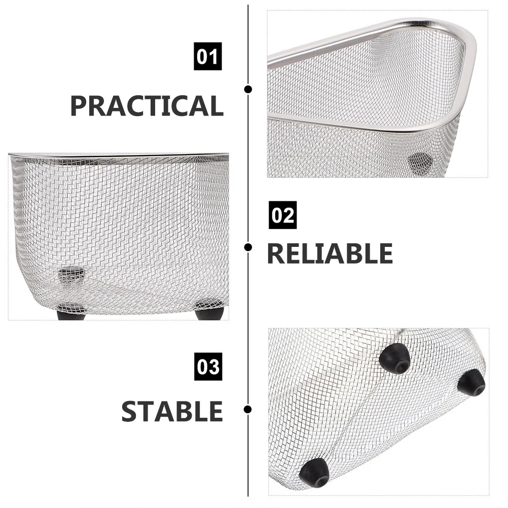 

Stainless Steel Plastic Triangle Drain Basket Sponge Holder Kitchen ganizer Food Residue Collector Fine Mesh Design Compost Pail