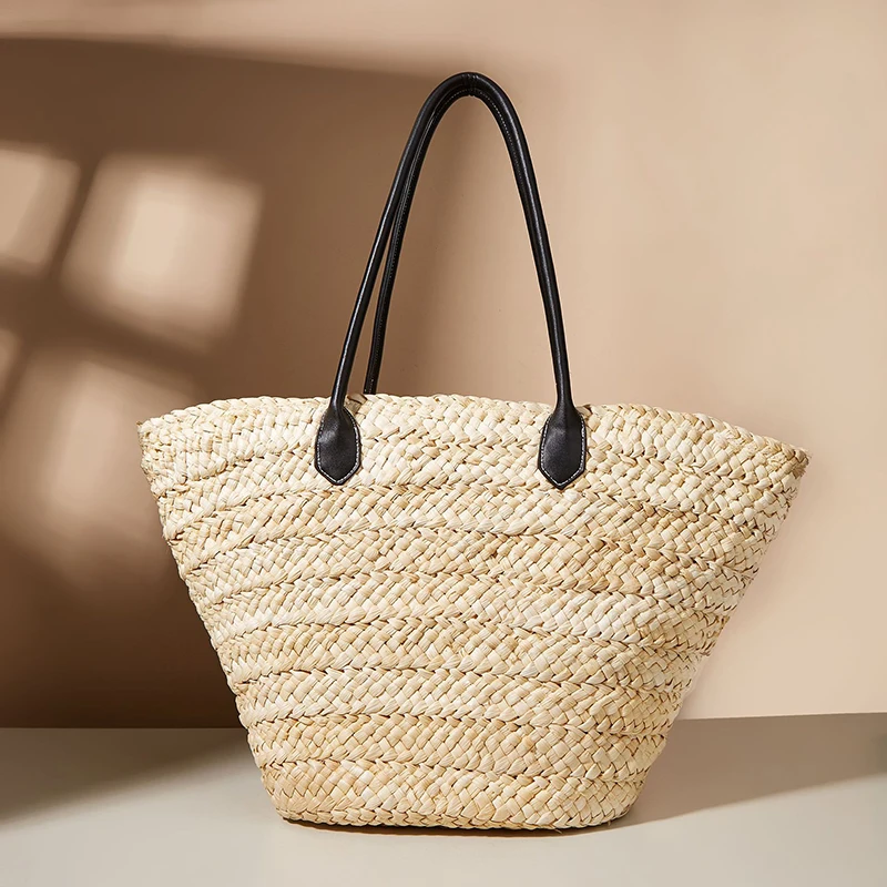 Summer Beach Bags For Women Tote Shoulder Woven Straw Braided Crochet Large Big Luxury Fashion Shopper Shopping Vintage Handbags