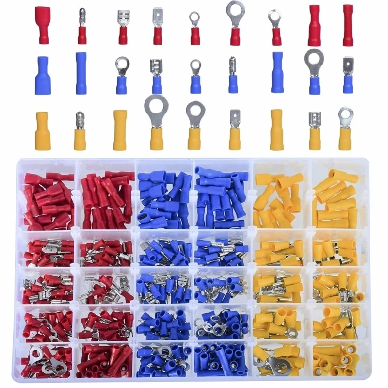 480PCS cold-pressed insulating rubber terminal connector combination box 30 kinds of sealed commonly used terminal blocks