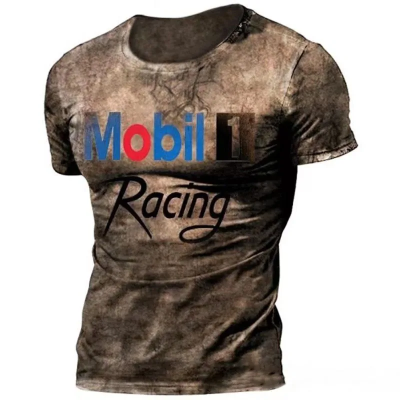 Vintage Motorcycle T Shirt For Men 3d Print Mobil Short Sleeve T-shirts Retro Men's Racing T-shirt Oversized Biker Tees Tops 66