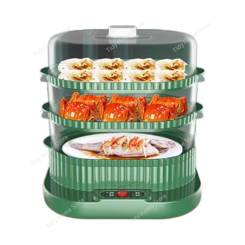 Household multi-functional integrated steam pot, three-layer large-capacity multi-layer steamer, electric steamer box