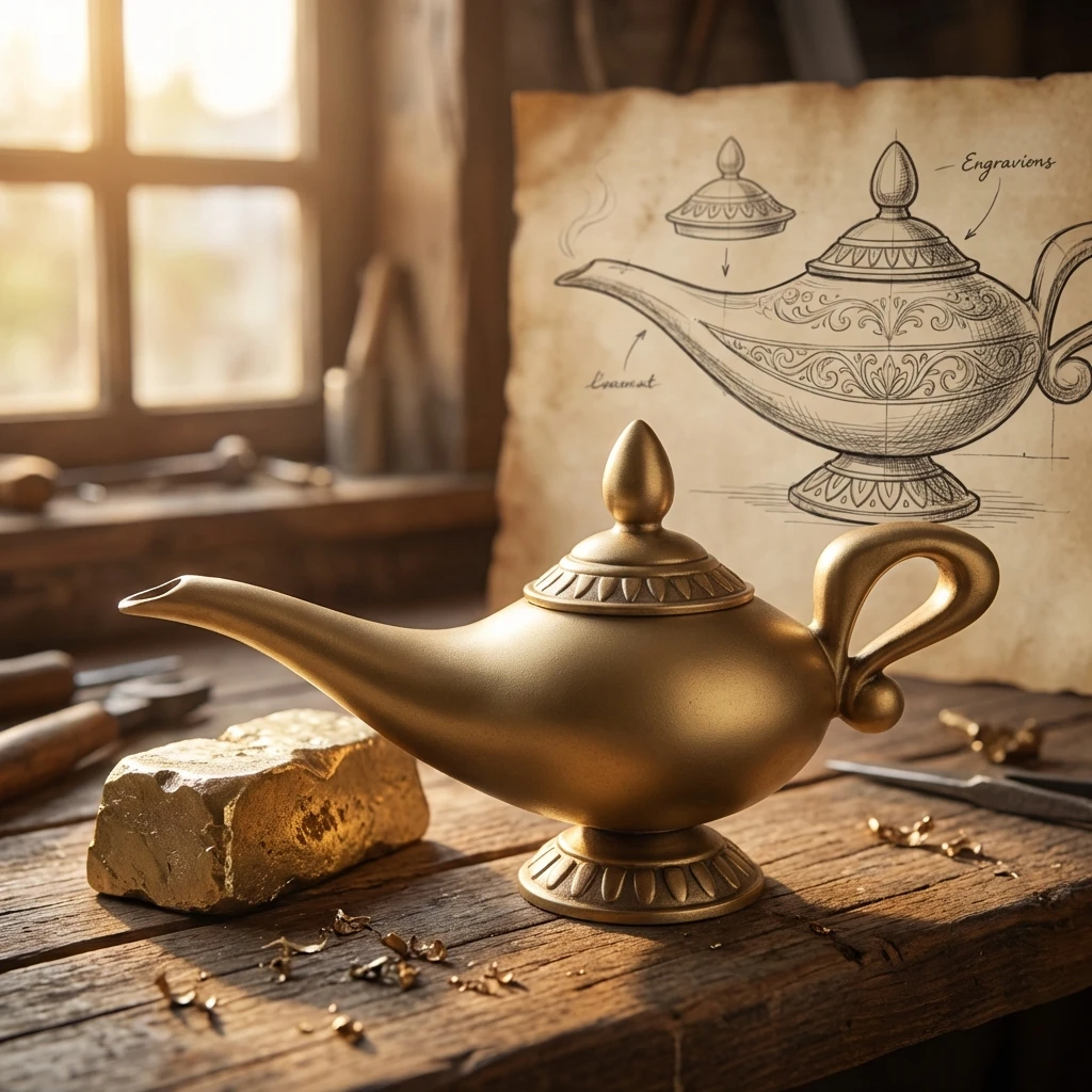 Aladdin Magische Lampe Teekanne Requisite Halloween-Party-Dekoration Blasgeformte Festival-Performance-Deko