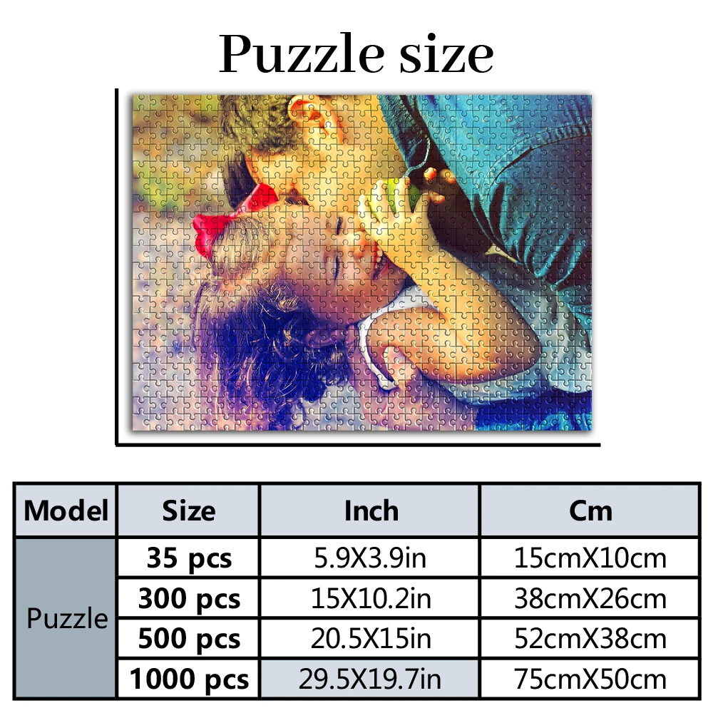 35/300/500/1000pcs Personalized Custom Photo Puzzle Customize portrait Assembling Picture
